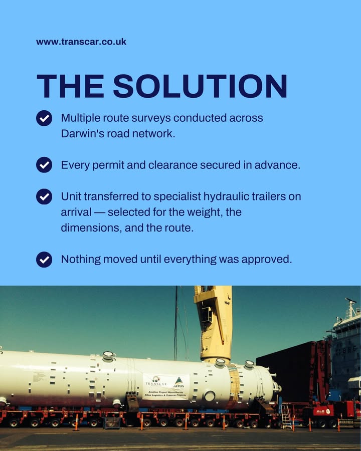640,000 kg. Fixed installation window. The final five kilometres were the hardest part. — image 4