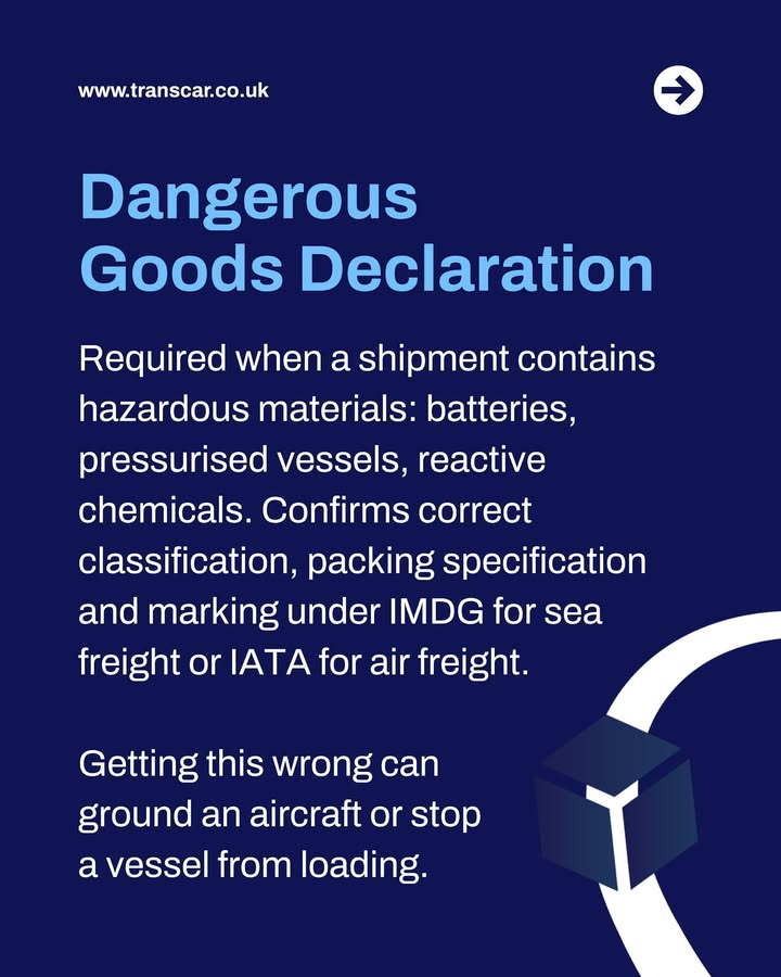 Every project cargo shipment that contains hazardous materials requires two separate documents. — image 3