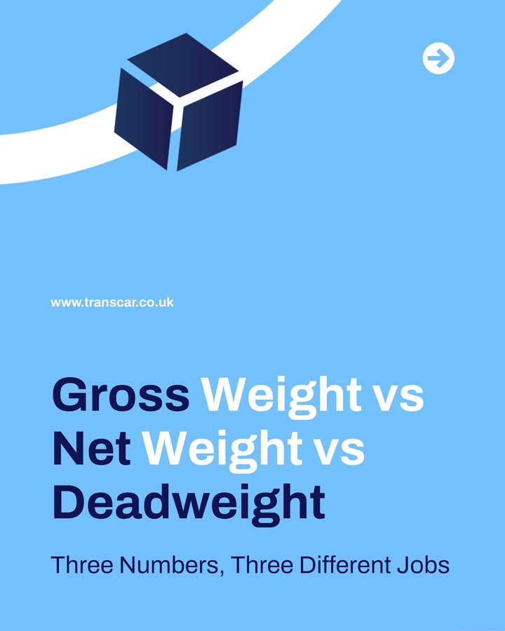 Gross weight, net weight and deadweight are three different measurements.